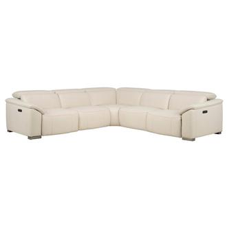 Cordova Cream Leather Power Reclining Sectional with 5PCS/3PWR