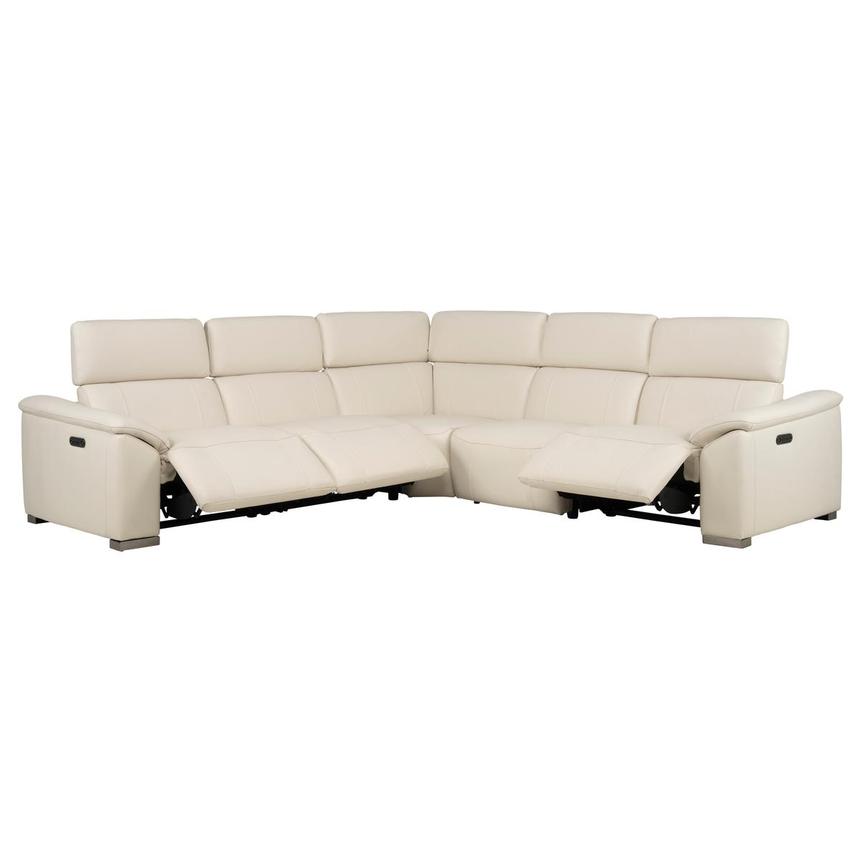 Cordova Cream Leather Power Reclining Sectional with 5PCS/3PWR alternate image, 2 of 10 images.