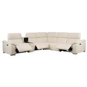 Cordova Cream Leather Power Reclining Sectional with 6PCS/3PWR  alternate image, 2 of 13 images.