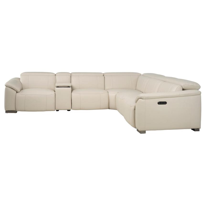 Cordova Cream Leather Power Reclining Sectional with 6PCS/3PWR alternate image, 3 of 13 images.