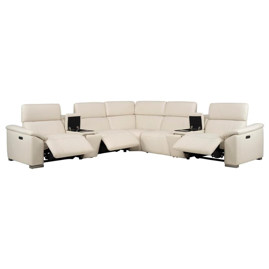 Cordova Leather Power Reclining Sectional with 7PCS/3PWR  alternate image, 2 of 13 images.