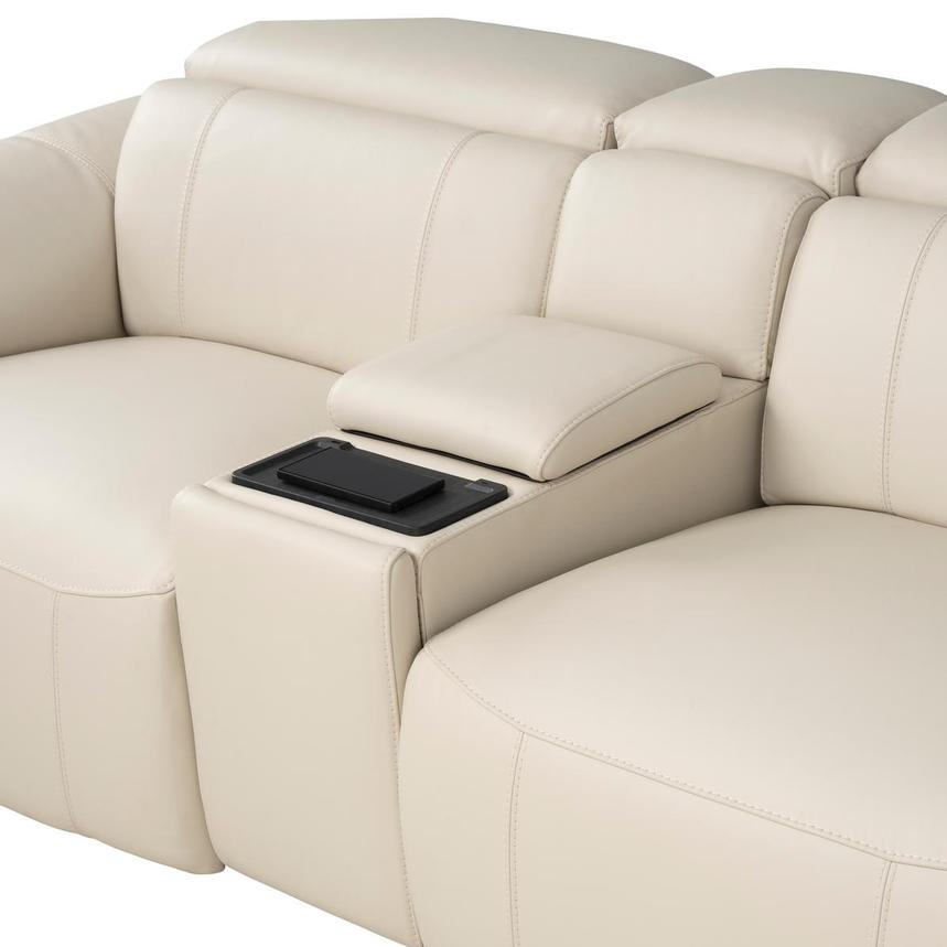 Cordova Cream Leather Power Reclining Sectional with 7PCS/3PWR  alternate image, 5 of 13 images.