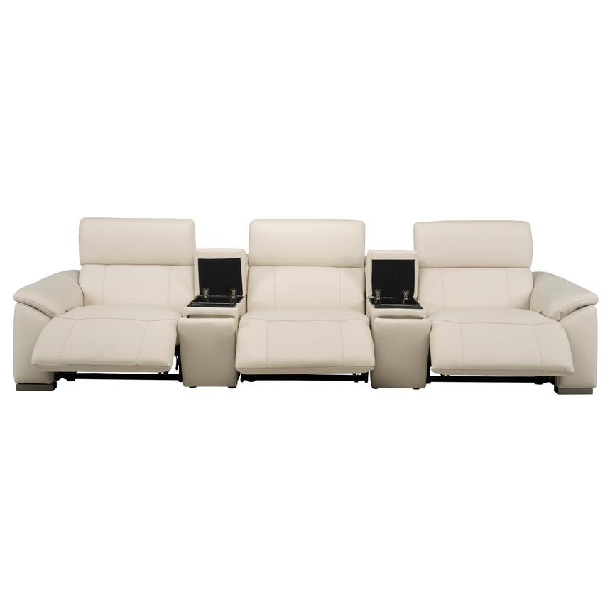 Cordova Cream Home Theater Leather Seating with 5PCS/3PWR  alternate image, 3 of 13 images.
