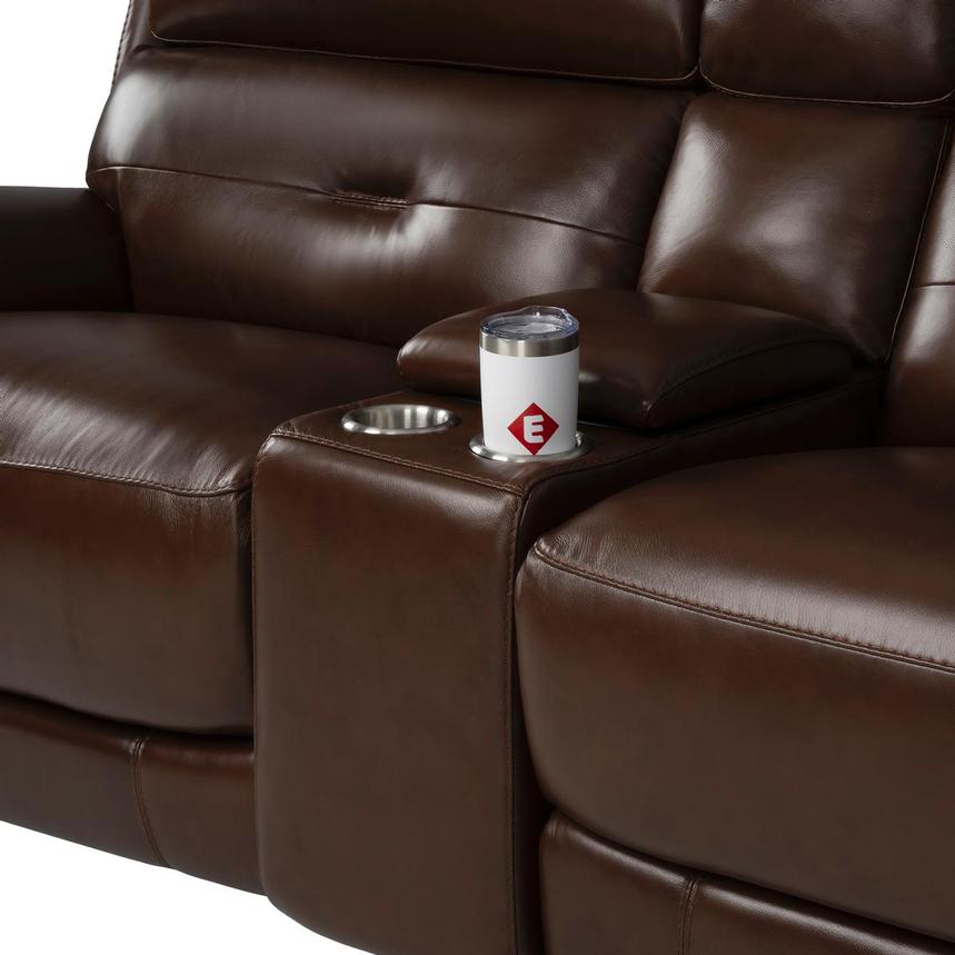 Naya Brown Home Theater Leather Seating with 5PCS/2PWR  alternate image, 5 of 10 images.