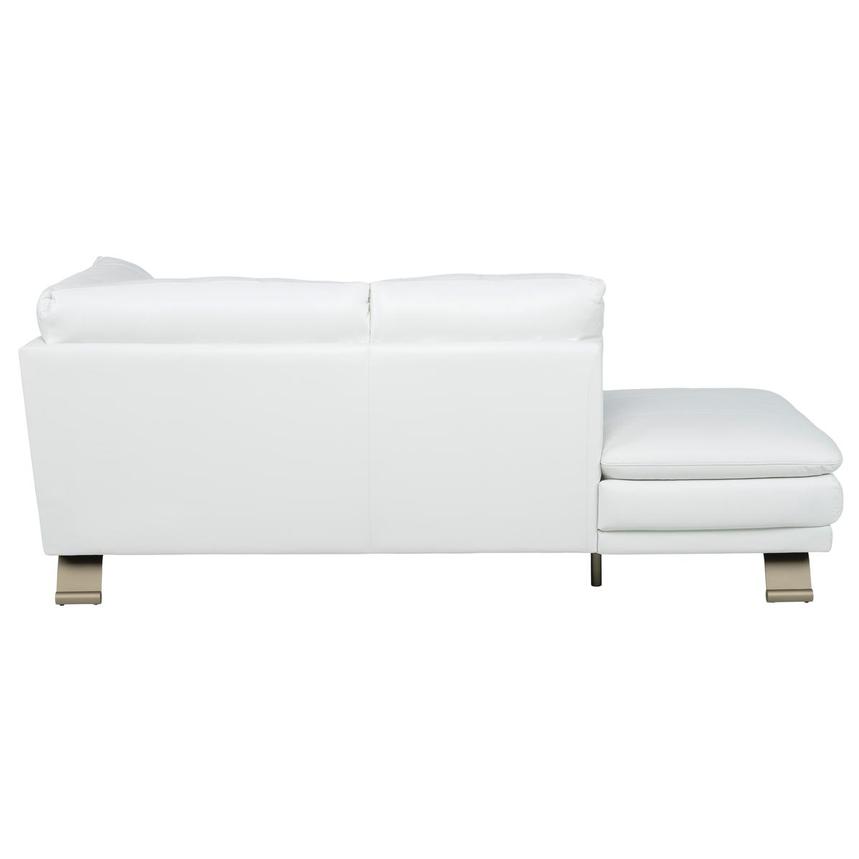 Rio White II Leather Corner Sofa w/Left Chaise  alternate image, 3 of 9 images.