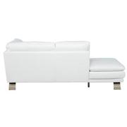 Rio White II Leather Corner Sofa w/Left Chaise  alternate image, 3 of 9 images.