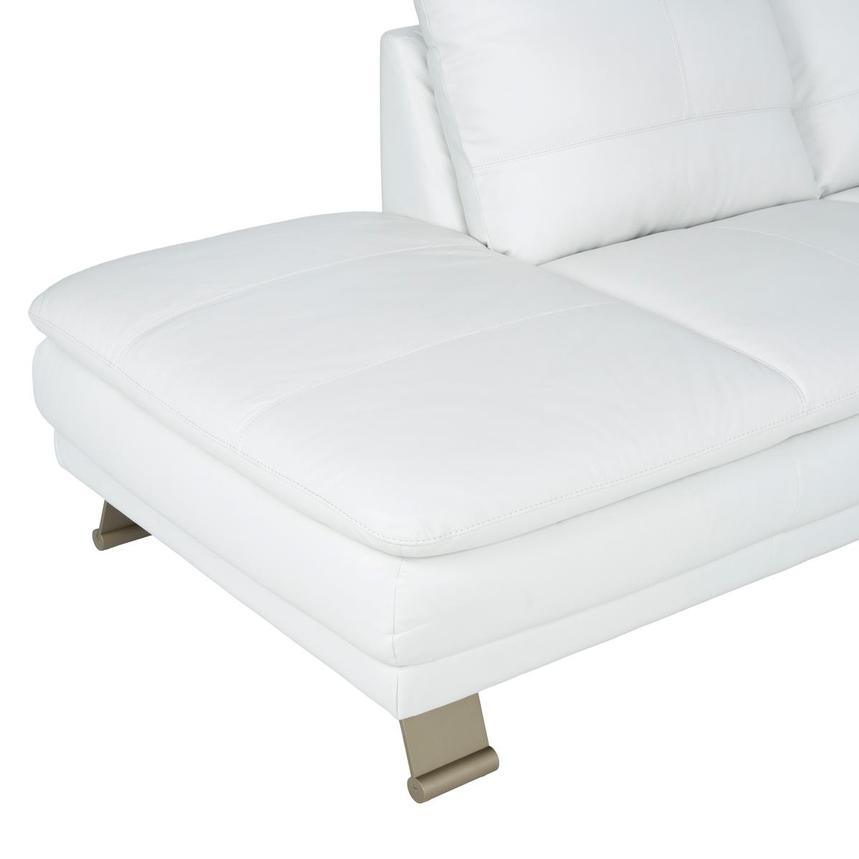 Rio White II Leather Corner Sofa w/Left Chaise  alternate image, 8 of 9 images.