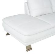 Rio White II Leather Corner Sofa w/Left Chaise  alternate image, 8 of 9 images.