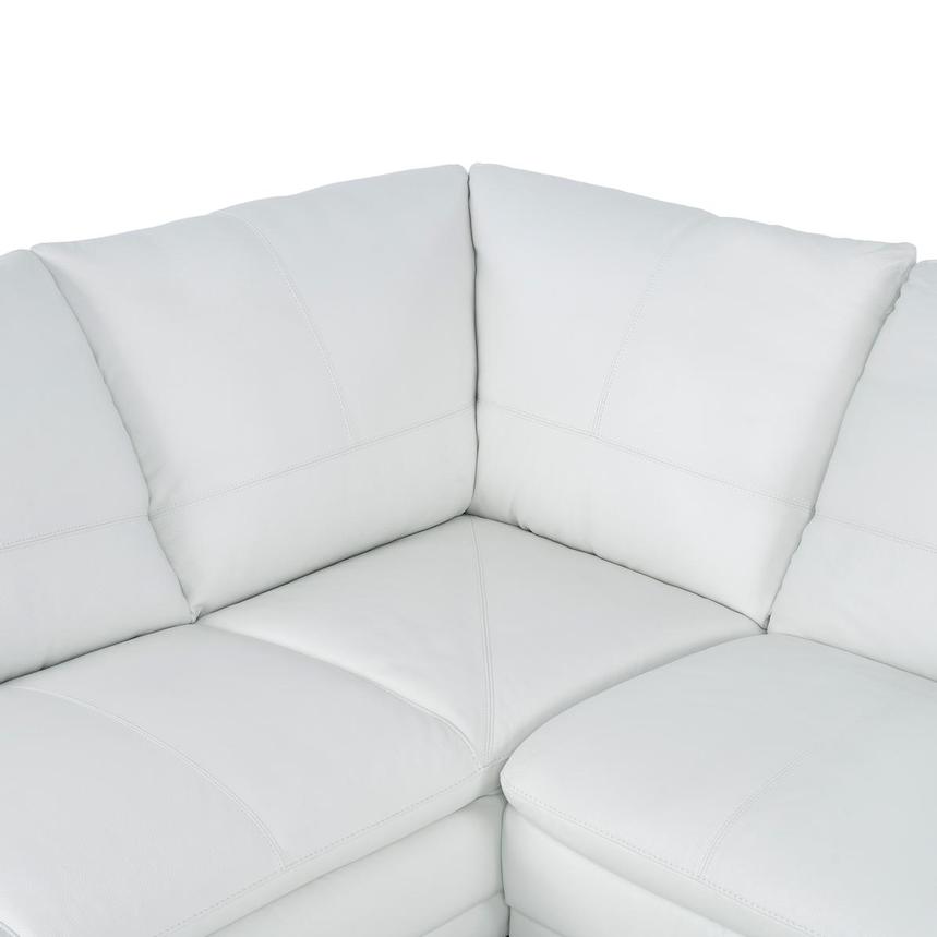 Rio White II Leather Corner Sofa w/Left Chaise alternate image, 5 of 9 images.