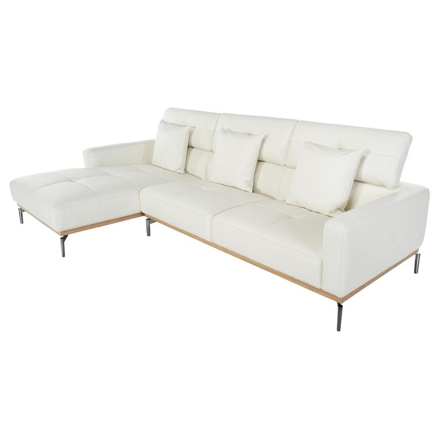 Nate White Leather Corner Sofa w/Left Chaise alternate image, 5 of 7 images.