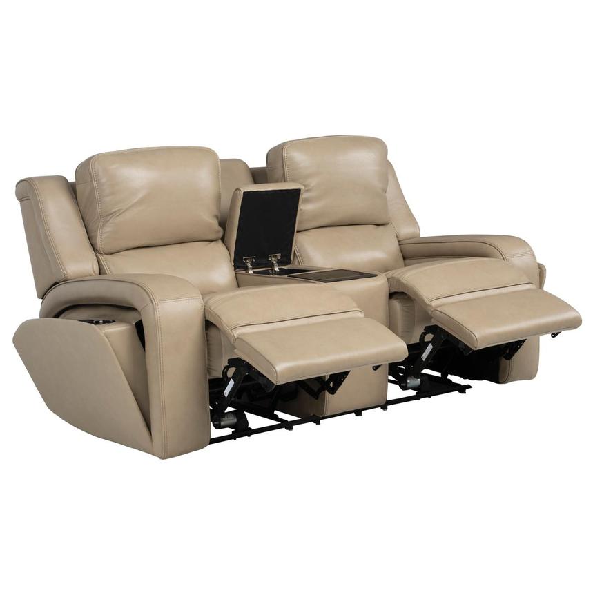 Epic Taupe Leather Power Reclining Loveseat  alternate image, 4 of 12 images.