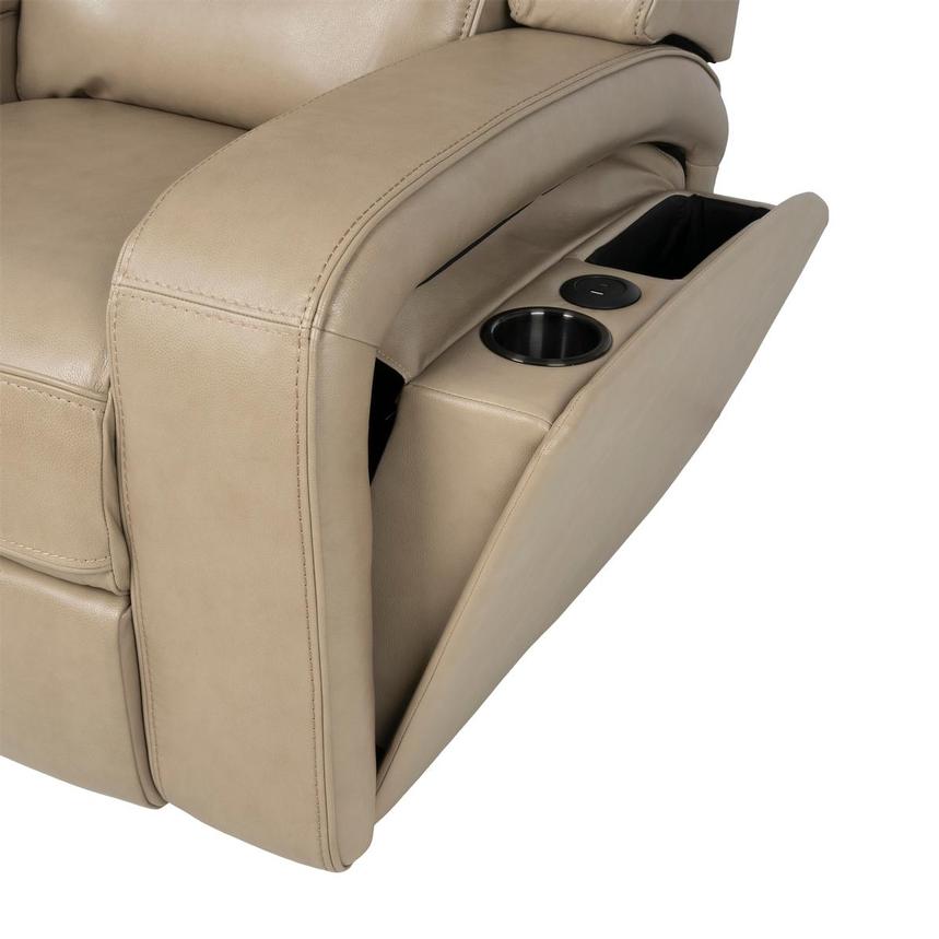 Epic Taupe Leather Power Reclining Loveseat  alternate image, 9 of 12 images.