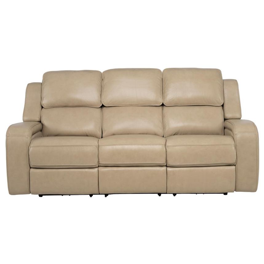 Epic Taupe Leather Power Reclining Sofa  main image, 1 of 14 images.