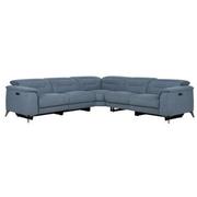 Claribel II Light Blue Power Reclining Sectional with 5PCS/3PWR  main image, 1 of 10 images.