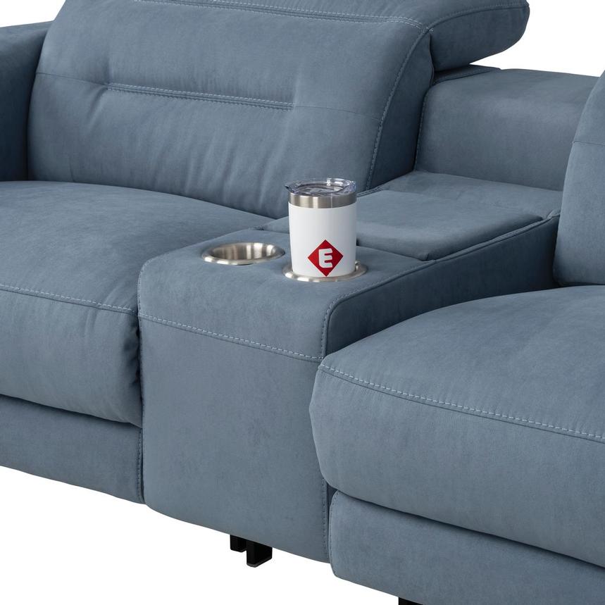 Claribel II Light Blue Power Reclining Sectional with 6PCS/2PWR  alternate image, 6 of 13 images.