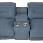 Claribel II Light Blue Power Reclining Sectional with 6PCS/2PWR  alternate image, 7 of 13 images.