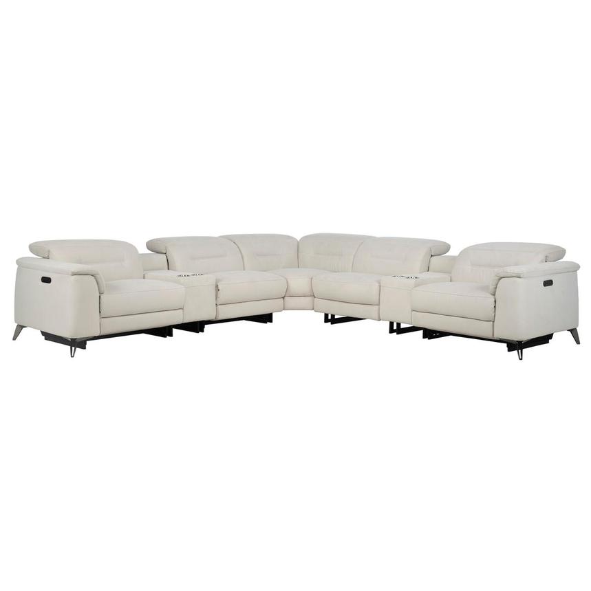 Claribel II Ivory Power Reclining Sectional with 7PCS/3PWR  main image, 1 of 13 images.