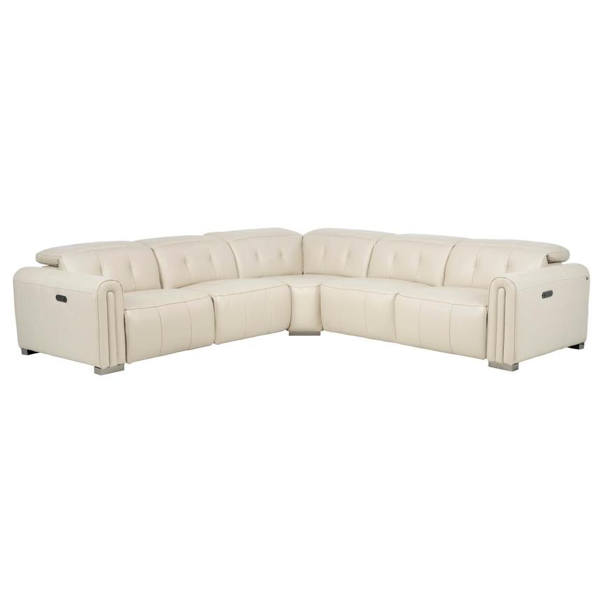 Dolomite Cream 2.0 Leather Power Reclining Sectional with 5PCS/2PWR  main image, 1 of 12 images.
