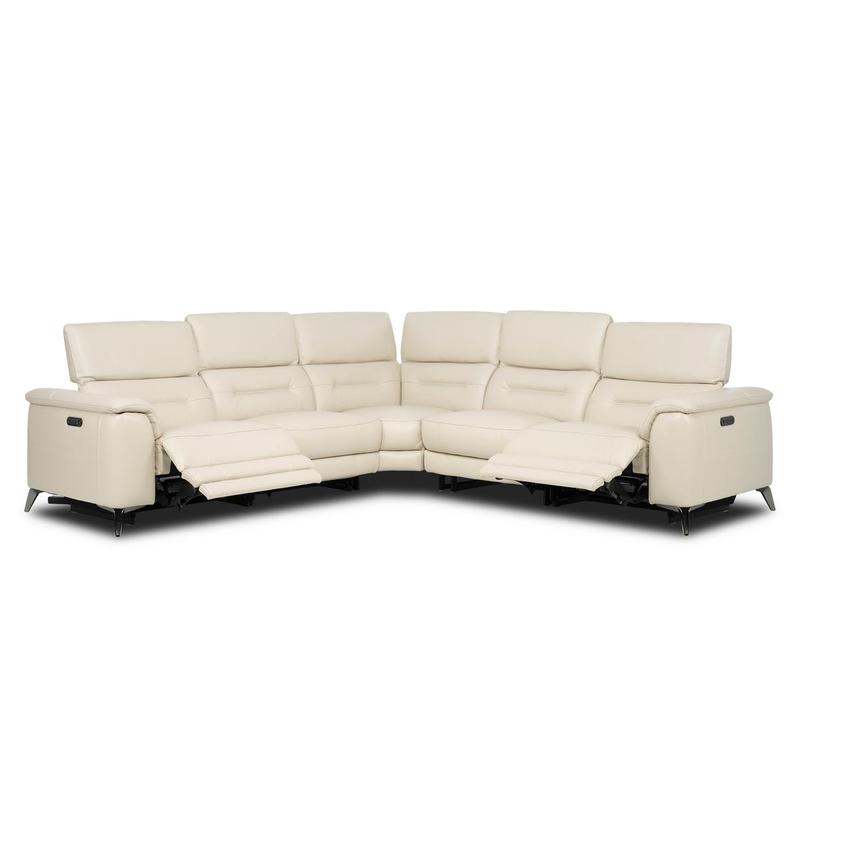 Anabel Cream 2.0 Leather Power Reclining Sectional with 5PCS/2PWR  alternate image, 2 of 4 images.