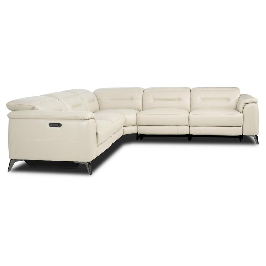 Anabel Cream 2.0 Leather Power Reclining Sectional with 5PCS/2PWR alternate image, 3 of 4 images.