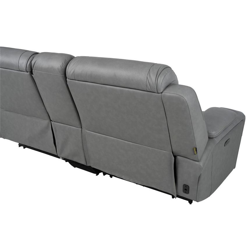 Odyssey Cobalt 6PCS/3PWR Leather Power Reclining Sectional w/Beverage Cooler  alternate image, 9 of 20 images.
