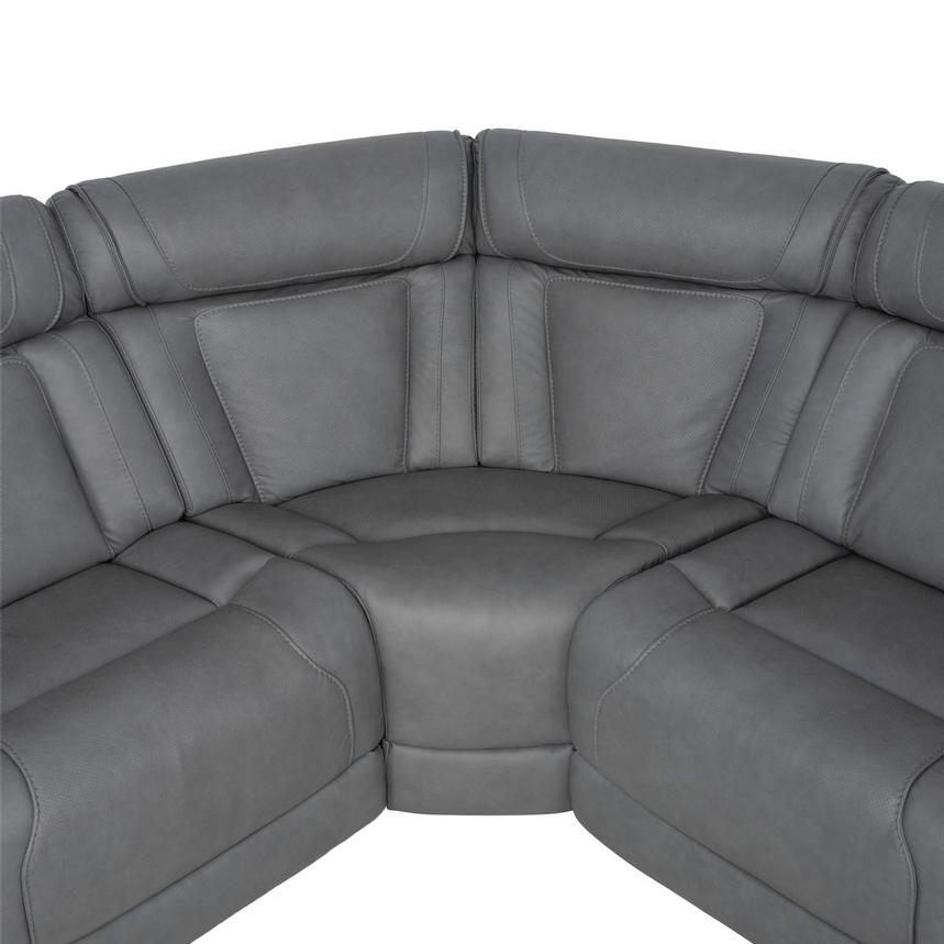 Odyssey Cobalt 6PCS/3PWR Leather Power Reclining Sectional w/Beverage Cooler  alternate image, 9 of 19 images.