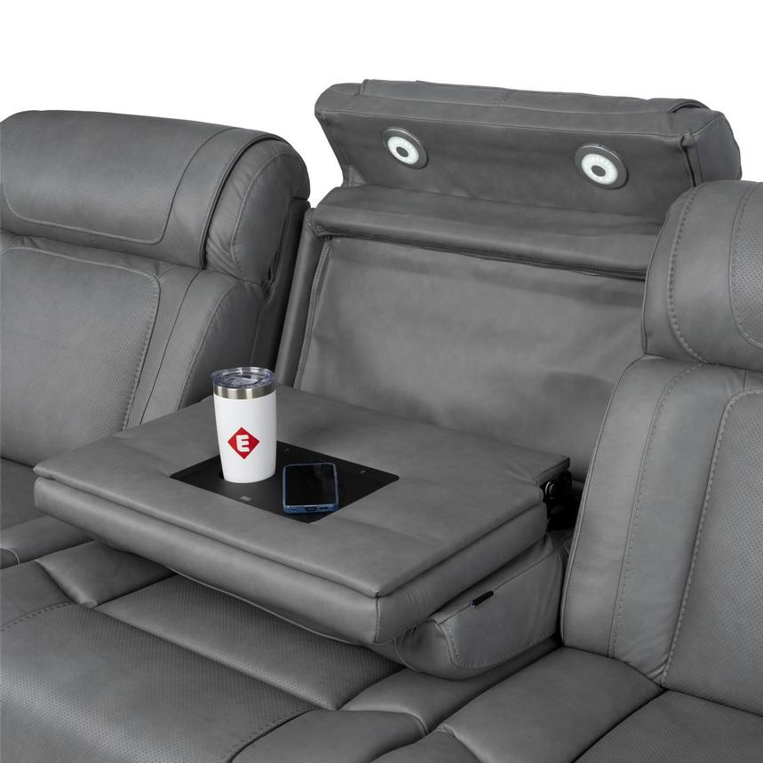 Odyssey Cobalt 6PCS/3PWR Leather Power Reclining Sectional w/Beverage Cooler alternate image, 12 of 20 images.