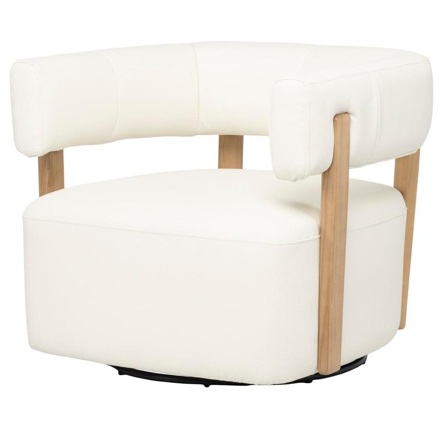 Becka II White Swivel Accent Chair  main image, 1 of 6 images.