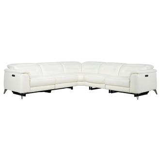 Anabel White 2.0 Leather Power Reclining Sectional with 5PCS/3PWR