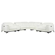 Anabel White 2.0 Leather Power Reclining Sectional with 7PCS/3PWR  main image, 1 of 13 images.