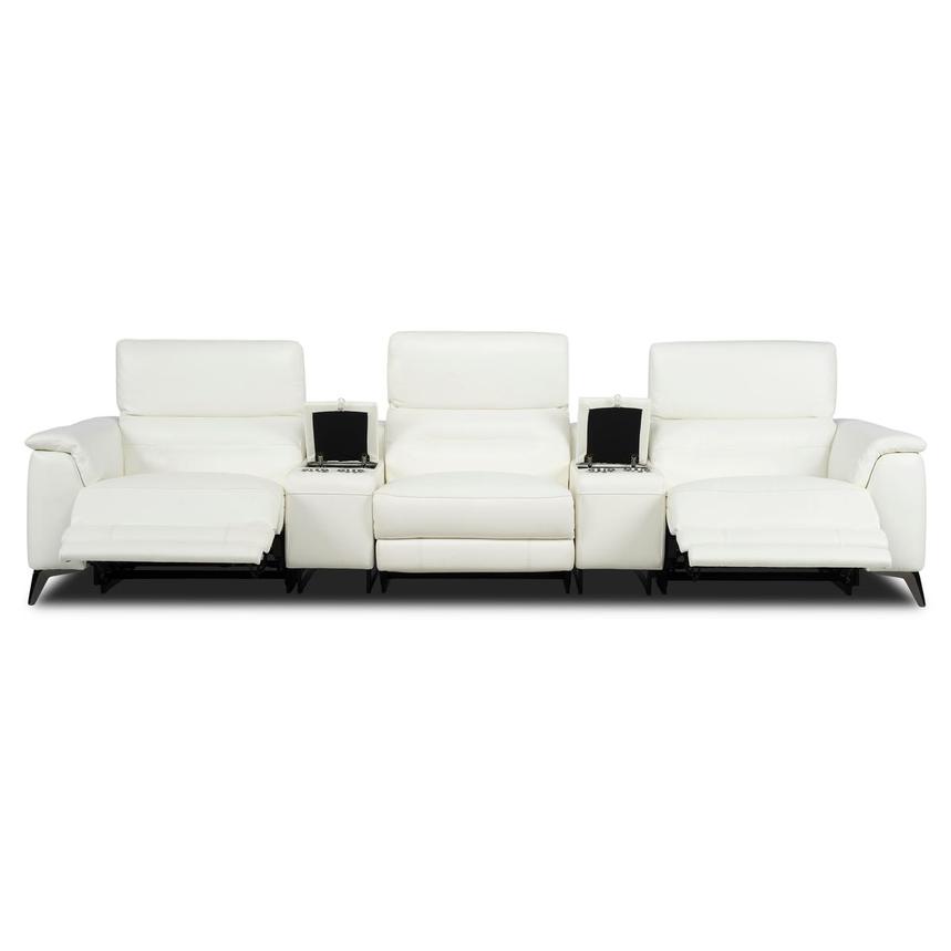 Anabel White 2.0 Home Theater Leather Seating with 5PCS/2PWR  alternate image, 2 of 13 images.