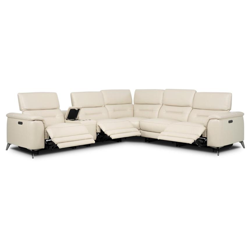 Anabel Cream 2.0 Leather Power Reclining Sectional with 6PCS/3PWR alternate image, 2 of 4 images.