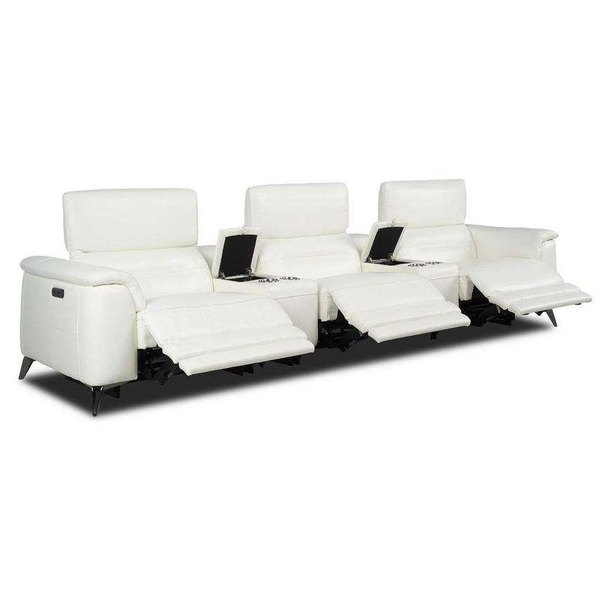 Anabel White 2.0 Home Theater Leather Seating with 5PCS/3PWR alternate image, 3 of 12 images.