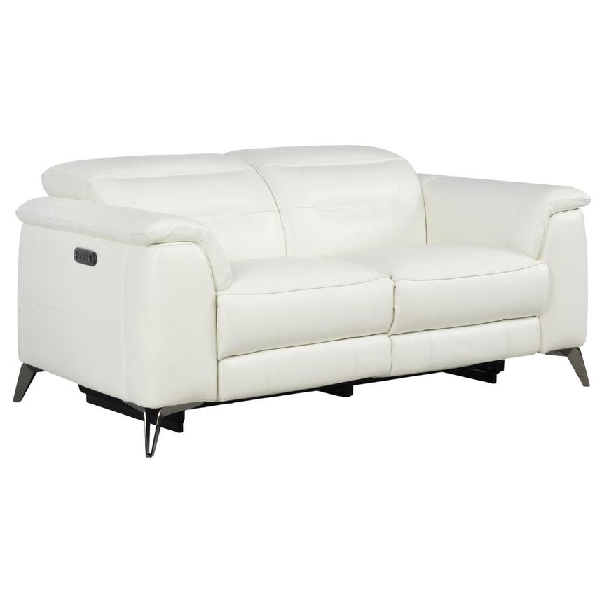 Anabel White 2.0 Leather Power Reclining Loveseat alternate image, 3 of 11 images.