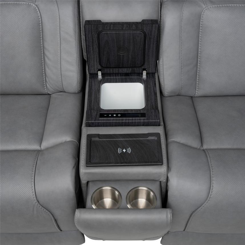 Odyssey Cobalt 5PCS/3PWR Home Theater Leather Seating w/Beverage Cooler  alternate image, 7 of 15 images.