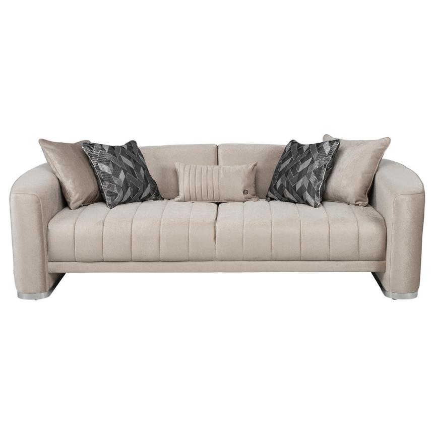 Adana Taupe Futon Sofa  alternate image, 4 of 11 images.