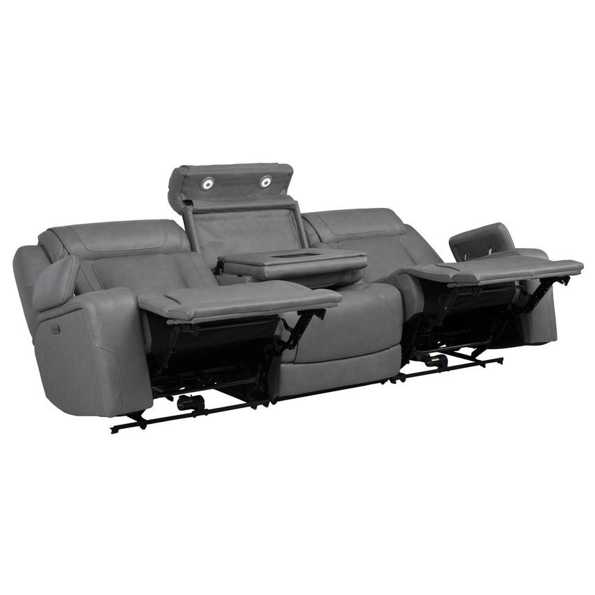 Odyssey Cobalt Leather Power Reclining Sofa  alternate image, 4 of 13 images.