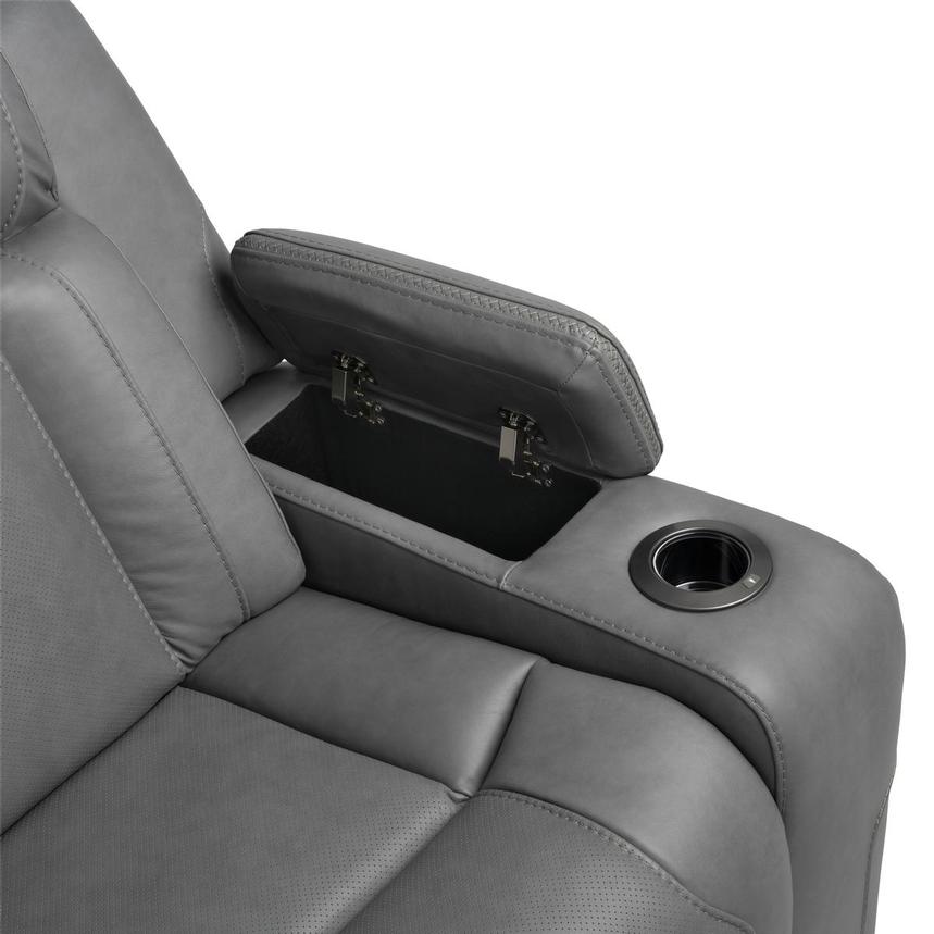 Odyssey Cobalt Leather Reclining Sofa w/Beverage Cooler alternate image, 12 of 16 images.