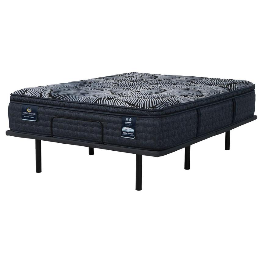 Lexton-Medium Pillow Top Twin XL Mattress w/Baselogic Silver Powered Base by Serta and Beautyrest  main image, 1 of 9 images.