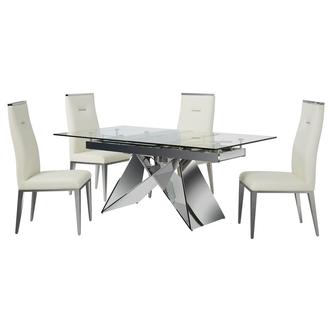 Amelia/Hyde White 5-Piece Dining Set
