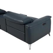 Anabel 2.0 Blue Leather Power Reclining Sectional with 5PCS/3PWR  alternate image, 2 of 9 images.