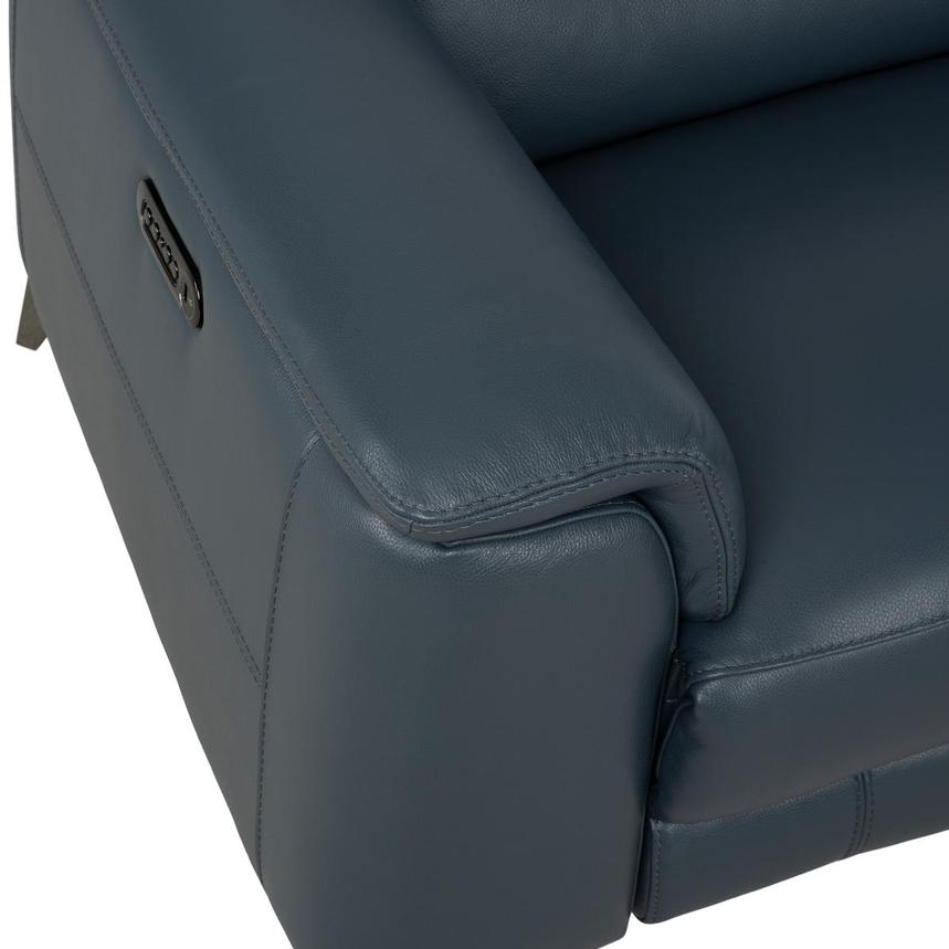 Anabel 2.0 Blue Leather Power Reclining Sectional with 5PCS/3PWR alternate image, 8 of 9 images.