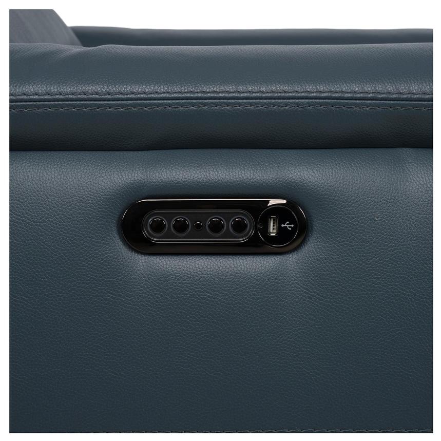 Anabel 2.0 Blue Leather Power Recliner alternate image, 5 of 6 images.