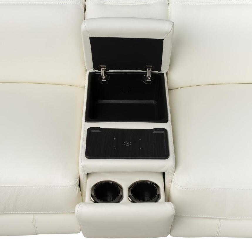 Luke 2.0 White Leather Power Reclining Sectional with 5PCS/2PWR  alternate image, 7 of 11 images.