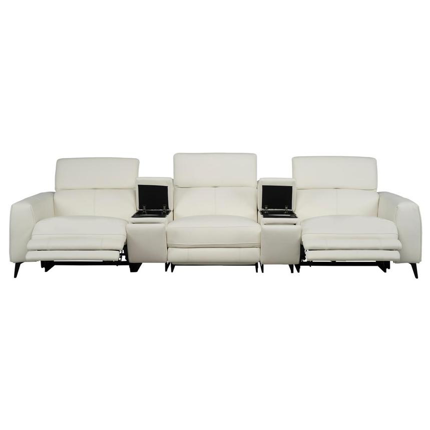 Luke 2.0 White Home Theater Seating w/2PWR  alternate image, 2 of 13 images.