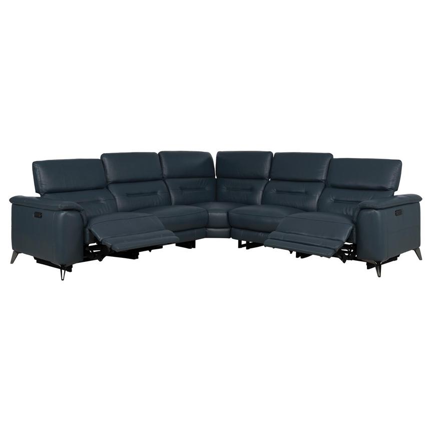 Anabel 2.0 Blue Power Reclining Sectional with 5PCS/2PWR  alternate image, 2 of 10 images.