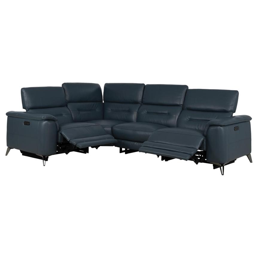 Anabel 2.0 Blue Power Reclining Sectional with 4PCS/2PWR  alternate image, 2 of 10 images.