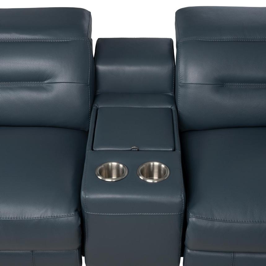 Anabel 2.0 Blue Leather Power Reclining Sectional with 7PCS/3PWR  alternate image, 7 of 14 images.