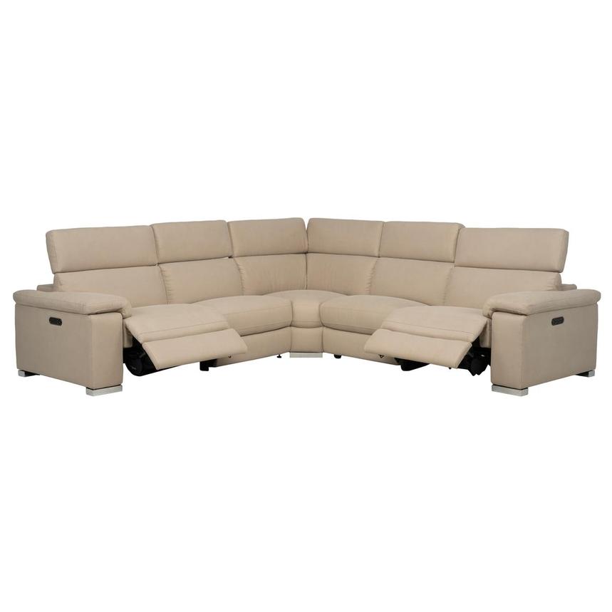Karly Beige Power Reclining Sectional with 5PCS/2PWR alternate image, 2 of 9 images.