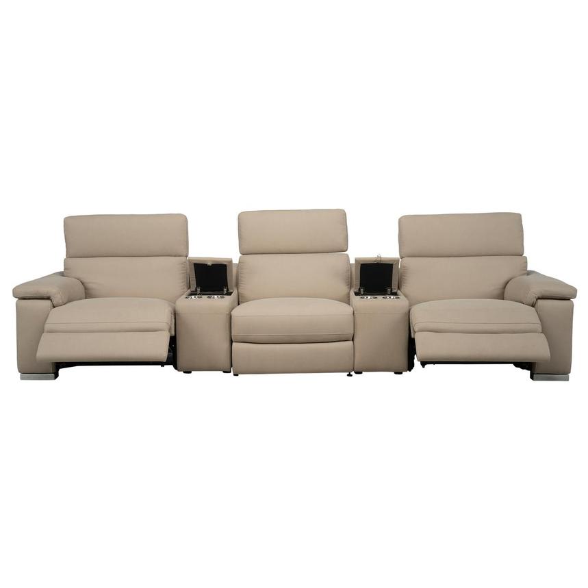 Karly Beige Home Theater Seating with 5PCS/2PWR  alternate image, 2 of 11 images.